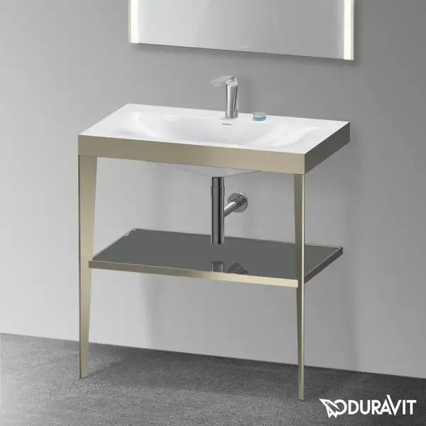 Металлическая консоль с раковиной c-bonded Duravit XViu 80 х 48 х h85 см, матовое шампанское/серый (XV4715EB189) фото 2 Aquada.com.ua Металлическая консоль с раковиной c-bonded Duravit XViu 80 х 48 х h85 см, матовое шампанское/серый (XV4715EB189) фото 2 Aquada.com.ua
