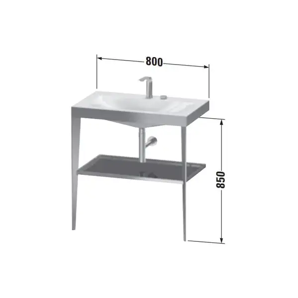 Металлическая консоль с раковиной c-bonded Duravit XViu 80 х 48 х h85 см, матовое шампанское/серый (XV4715EB189) фото 3 Aquada.com.ua Металлическая консоль с раковиной c-bonded Duravit XViu 80 х 48 х h85 см, матовое шампанское/серый (XV4715EB189) фото 3 Aquada.com.ua