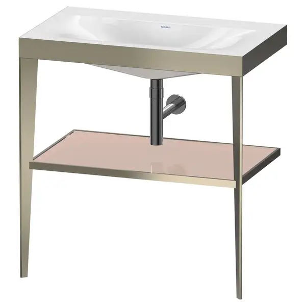 Металлическая консоль с раковиной c-bonded Duravit XViu 80 х 48 х h85 см, матовое шампанское/абрикосовый жемчуг (XV4715NB110) фото 1 Aquada.com.ua Металлическая консоль с раковиной c-bonded Duravit XViu 80 х 48 х h85 см, матовое шампанское/абрикосовый жемчуг (XV4715NB110) фото 1 Aquada.com.ua