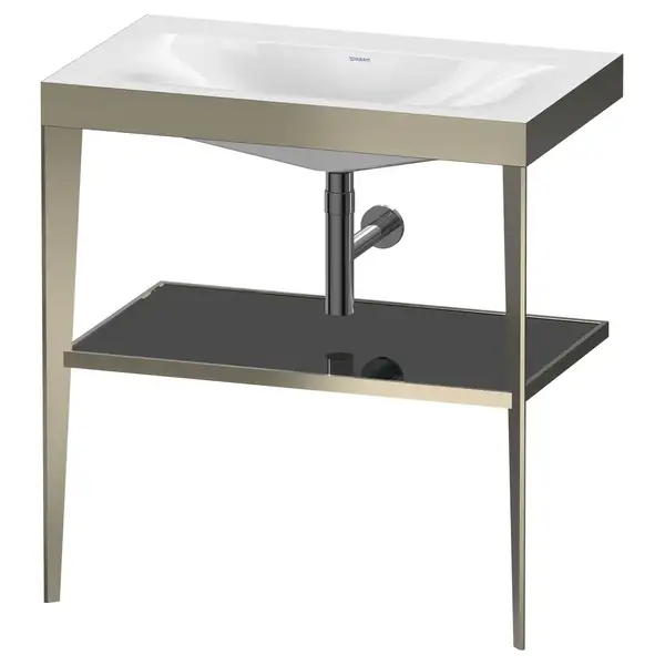 Металлическая консоль с раковиной c-bonded Duravit XViu 80 х 48 х h85 см, матовое шампанское/чёрный глянецевый (XV4715NB140) фото 1 Aquada.com.ua Металлическая консоль с раковиной c-bonded Duravit XViu 80 х 48 х h85 см, матовое шампанское/чёрный глянецевый (XV4715NB140) фото 1 Aquada.com.ua
