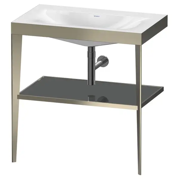 Металлическая консоль с раковиной c-bonded Duravit XViu 80 х 48 х h85 см, матовое шампанское/серый (XV4715NB189) фото 1 Aquada.com.ua Металлическая консоль с раковиной c-bonded Duravit XViu 80 х 48 х h85 см, матовое шампанское/серый (XV4715NB189) фото 1 Aquada.com.ua