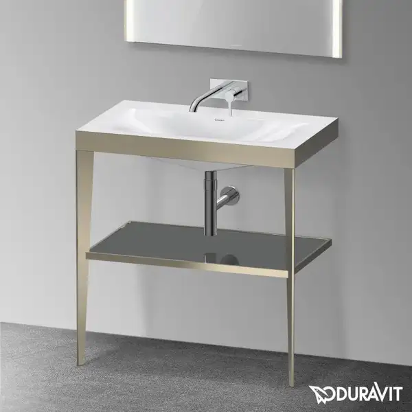 Металлическая консоль с раковиной c-bonded Duravit XViu 80 х 48 х h85 см, матовое шампанское/серый (XV4715NB189) фото 2 Aquada.com.ua Металлическая консоль с раковиной c-bonded Duravit XViu 80 х 48 х h85 см, матовое шампанское/серый (XV4715NB189) фото 2 Aquada.com.ua