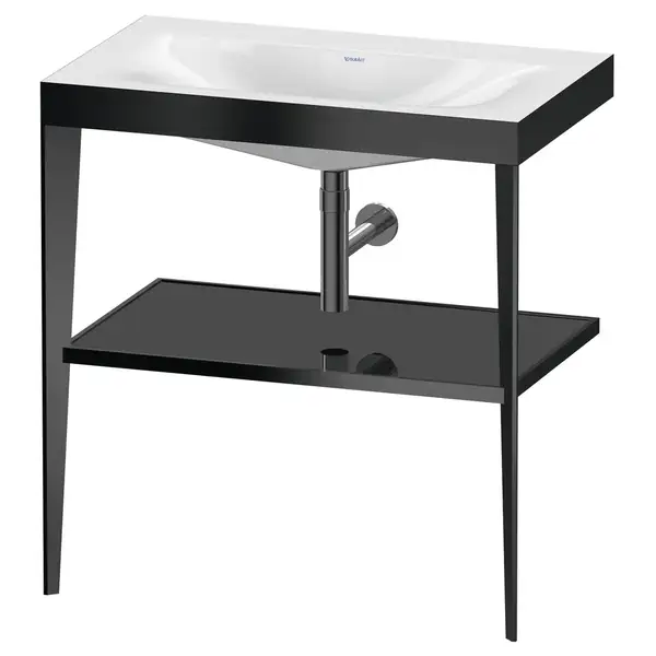 Металлическая консоль с раковиной c-bonded Duravit XViu 80 х 48 х h85 см, чёрный матовый/чёрный глянцевый (XV4715NB240) фото 1 Aquada.com.ua Металлическая консоль с раковиной c-bonded Duravit XViu 80 х 48 х h85 см, чёрный матовый/чёрный глянцевый (XV4715NB240) фото 1 Aquada.com.ua