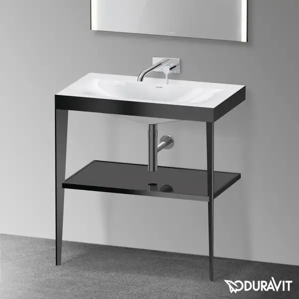 Металлическая консоль с раковиной c-bonded Duravit XViu 80 х 48 х h85 см, чёрный матовый/чёрный глянцевый (XV4715NB240) фото 2 Aquada.com.ua Металлическая консоль с раковиной c-bonded Duravit XViu 80 х 48 х h85 см, чёрный матовый/чёрный глянцевый (XV4715NB240) фото 2 Aquada.com.ua