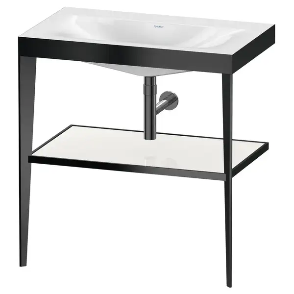 Металлическая консоль с раковиной c-bonded Duravit XViu 80 х 48 х h85 см, чёрный матовый/белый глянцевый (XV4715NB285) фото 1 Aquada.com.ua Металлическая консоль с раковиной c-bonded Duravit XViu 80 х 48 х h85 см, чёрный матовый/белый глянцевый (XV4715NB285) фото 1 Aquada.com.ua