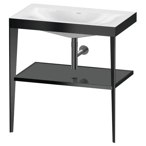 Металлическая консоль с раковиной c-bonded Duravit XViu 80 х 48 х h85 см, чёрный матовый/серый (XV4715NB289) фото 1 Aquada.com.ua Металлическая консоль с раковиной c-bonded Duravit XViu 80 х 48 х h85 см, чёрный матовый/серый (XV4715NB289) фото 1 Aquada.com.ua