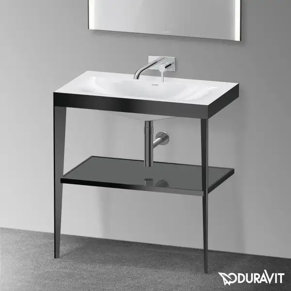 Металлическая консоль с раковиной c-bonded Duravit XViu 80 х 48 х h85 см, чёрный матовый/серый (XV4715NB289) фото 2 Aquada.com.ua Металлическая консоль с раковиной c-bonded Duravit XViu 80 х 48 х h85 см, чёрный матовый/серый (XV4715NB289) фото 2 Aquada.com.ua