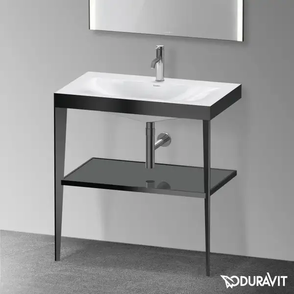 Металлическая консоль с раковиной c-bonded Duravit XViu 80 х 48 х h85 см, чёрный матовый/чёрный глянецевый (XV4715OB240) фото 5 Aquada.com.ua Металлическая консоль с раковиной c-bonded Duravit XViu 80 х 48 х h85 см, чёрный матовый/чёрный глянецевый (XV4715OB240) фото 5 Aquada.com.ua