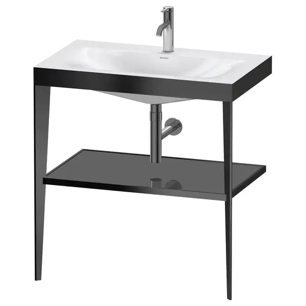 Металлическая консоль с раковиной c-bonded Duravit XViu 80 х 48 х h85 см, чёрный матовый/серый (XV4715OB289) фото 1 Aquada.com.ua Металлическая консоль с раковиной c-bonded Duravit XViu 80 х 48 х h85 см, чёрный матовый/серый (XV4715OB289) фото 1 Aquada.com.ua