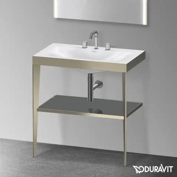 Металлическая консоль с раковиной c-bonded Duravit XViu 80 х 48 х h85 см, матовое шампанское/сёрый (XV4715TB189) фото 2 Aquada.com.ua Металлическая консоль с раковиной c-bonded Duravit XViu 80 х 48 х h85 см, матовое шампанское/сёрый (XV4715TB189) фото 2 Aquada.com.ua