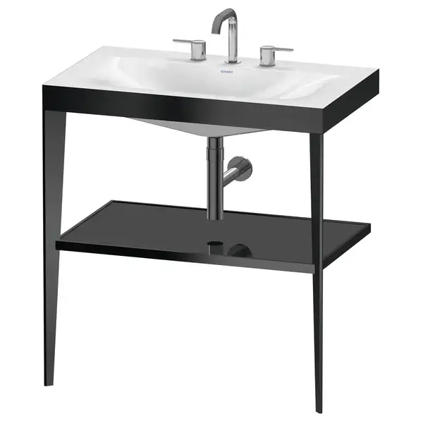 Металлическая консоль с раковиной c-bonded Duravit XViu 80 х 48 х h85 см, чёрный матовый/чёрный глянецевый (XV4715TB240) фото 1 Aquada.com.ua Металлическая консоль с раковиной c-bonded Duravit XViu 80 х 48 х h85 см, чёрный матовый/чёрный глянецевый (XV4715TB240) фото 1 Aquada.com.ua