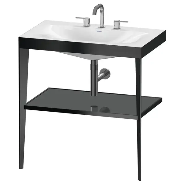 Металлическая консоль с раковиной c-bonded Duravit XViu 80 х 48 х h85 см, чёрный матовый/серый (XV4715TB289) фото 1 Aquada.com.ua Металлическая консоль с раковиной c-bonded Duravit XViu 80 х 48 х h85 см, чёрный матовый/серый (XV4715TB289) фото 1 Aquada.com.ua