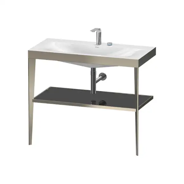Металлическая консоль с раковиной c-bonded Duravit XViu 100 х 48 х h85 см, матовое шампанское/чёрный глянцевый (XV4716EB140) фото 1 Aquada.com.ua Металлическая консоль с раковиной c-bonded Duravit XViu 100 х 48 х h85 см, матовое шампанское/чёрный глянцевый (XV4716EB140) фото 1 Aquada.com.ua