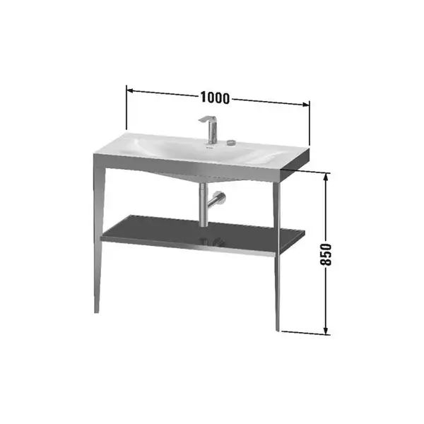 Металлическая консоль с раковиной c-bonded Duravit XViu 100 х 48 х h85 см, матовое шампанское/серый (XV4716EB189) фото 2 Aquada.com.ua Металлическая консоль с раковиной c-bonded Duravit XViu 100 х 48 х h85 см, матовое шампанское/серый (XV4716EB189) фото 2 Aquada.com.ua