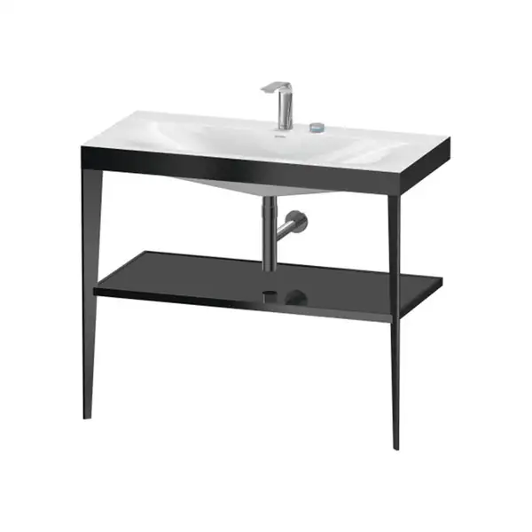 Металлическая консоль с раковиной c-bonded Duravit XViu 100 х 48 х h85 см, чёрный матовый/чёрный глянцевый (XV4716EB240) фото 1 Aquada.com.ua Металлическая консоль с раковиной c-bonded Duravit XViu 100 х 48 х h85 см, чёрный матовый/чёрный глянцевый (XV4716EB240) фото 1 Aquada.com.ua