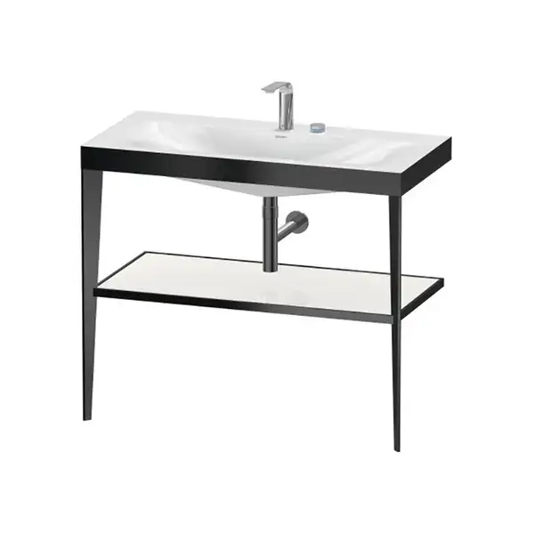 Металлическая консоль с раковиной c-bonded Duravit XViu 100 х 48 х h85 см, чёрный матовый/белый глянцевый (XV4716EB285) фото 1 Aquada.com.ua Металлическая консоль с раковиной c-bonded Duravit XViu 100 х 48 х h85 см, чёрный матовый/белый глянцевый (XV4716EB285) фото 1 Aquada.com.ua