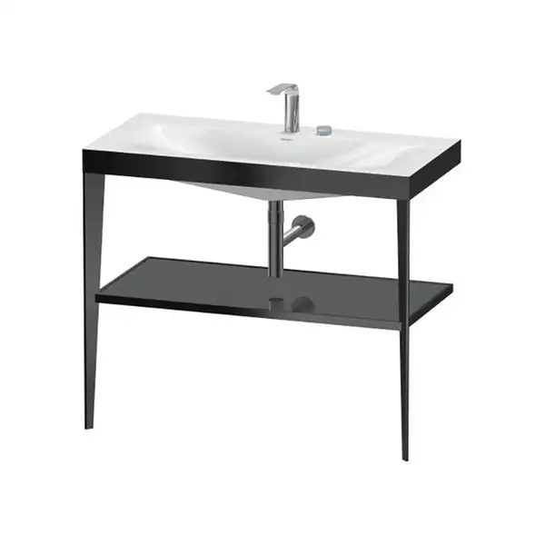 Металлическая консоль с раковиной c-bonded Duravit XViu 100 х 48 х h85 см, чёрный матовый/серый (XV4716EB289) фото 1 Aquada.com.ua Металлическая консоль с раковиной c-bonded Duravit XViu 100 х 48 х h85 см, чёрный матовый/серый (XV4716EB289) фото 1 Aquada.com.ua