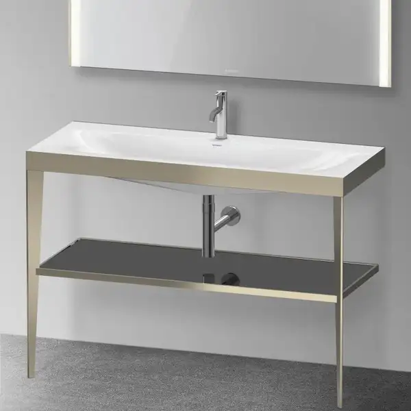 Металлическая консоль с раковиной c-bonded Duravit XViu 120 х 48 х h85 см, матовое шампанское/чёрный глянцевый (XV4717OB140) фото 2 Aquada.com.ua Металлическая консоль с раковиной c-bonded Duravit XViu 120 х 48 х h85 см, матовое шампанское/чёрный глянцевый (XV4717OB140) фото 2 Aquada.com.ua