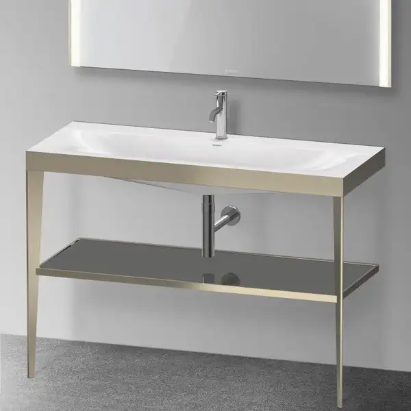 Металлическая консоль с раковиной c-bonded Duravit XViu 120 х 48 х h85 см, матовое шампанское/серый (XV4717OB189) фото 2 Aquada.com.ua Металлическая консоль с раковиной c-bonded Duravit XViu 120 х 48 х h85 см, матовое шампанское/серый (XV4717OB189) фото 2 Aquada.com.ua