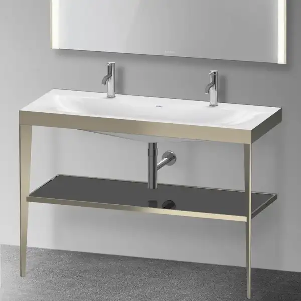 Металлическая консоль с раковиной c-bonded Duravit XViu 120 х 48 х h85 см, матовое шампанское/чёрный глянцевый (XV4718OB140) фото 2 Aquada.com.ua Металлическая консоль с раковиной c-bonded Duravit XViu 120 х 48 х h85 см, матовое шампанское/чёрный глянцевый (XV4718OB140) фото 2 Aquada.com.ua