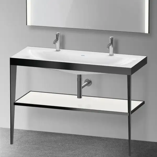 Металлическая консоль с раковиной c-bonded Duravit XViu 120 х 48 х h85 см, чёрный матовый/белый глянцевый (XV4718OB285) фото 2 Aquada.com.ua Металлическая консоль с раковиной c-bonded Duravit XViu 120 х 48 х h85 см, чёрный матовый/белый глянцевый (XV4718OB285) фото 2 Aquada.com.ua