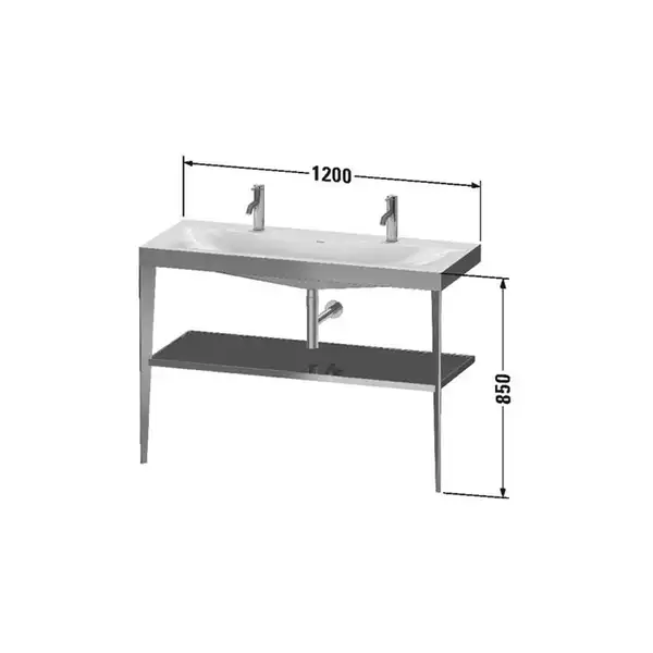Металлическая консоль с раковиной c-bonded Duravit XViu 120 х 48 х h85 см, чёрный матовый/белый глянцевый (XV4718OB285) фото 3 Aquada.com.ua Металлическая консоль с раковиной c-bonded Duravit XViu 120 х 48 х h85 см, чёрный матовый/белый глянцевый (XV4718OB285) фото 3 Aquada.com.ua