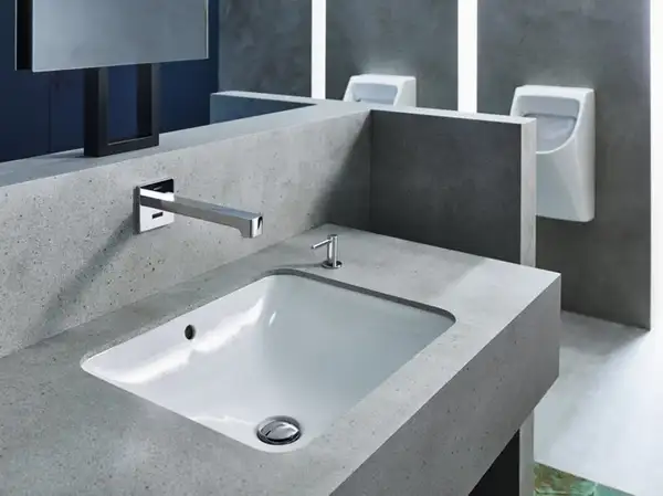 GEBERIT VARIFORM умывальник под столешницу, прямоугольной формы, 45*44см, с переливом, глазурованный снизу (500.761.01.2) фото 3 Aquada.com.ua