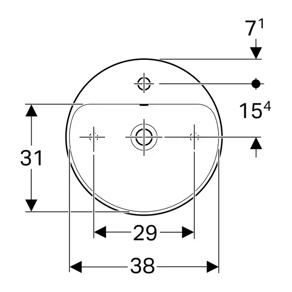 Раковина накладная на столешницу Geberit VariForm Ø 45 см, с переливом (500.769.01.2) Раковина накладная на столешницу Geberit VariForm Ø 45 см, с переливом (500.769.01.2)