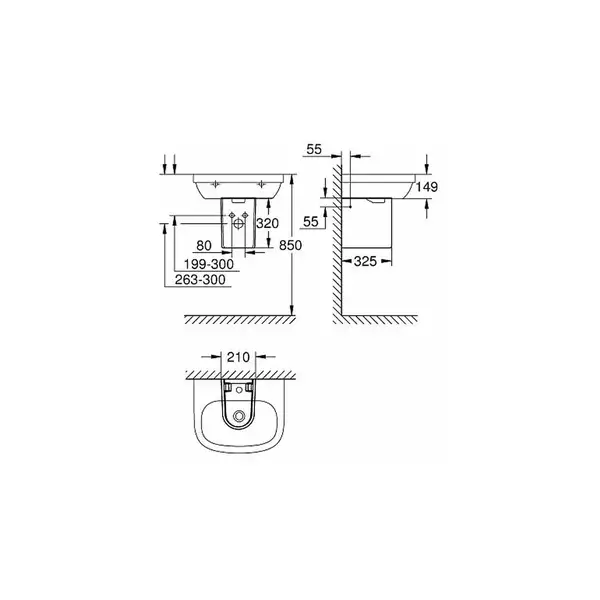 Полупьедестал для умивальника Grohe Euro Ceramic 50 см, білий (39325000) Полупьедестал для умивальника Grohe Euro Ceramic 50 см, білий (39325000)