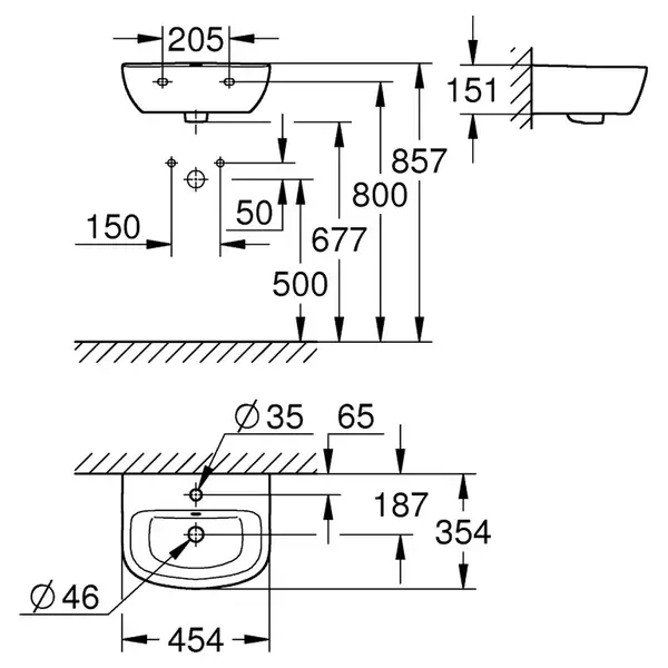 GROHE Раковина BAU CERAMIC (39424000) фото 10 Aquada.com.ua