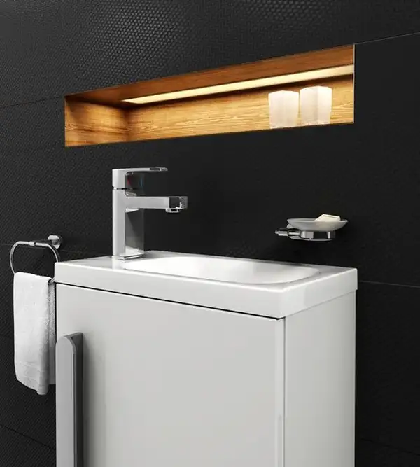 Мини-раковина, отв. для смесителя справа Ravak Chrome 400 х 220 мм (XJGP1100000) фото 4 Aquada.com.ua