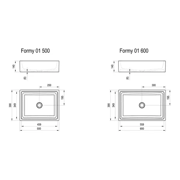 Умывальник Ravak FORMY 01 500 D без перелива (XJL01250000) Умывальник Ravak FORMY 01 500 D без перелива (XJL01250000)