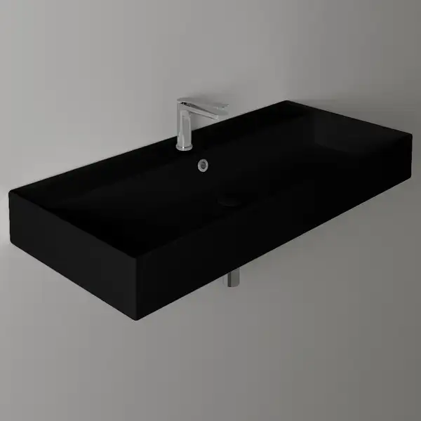 Раковина подвесная Simas Agile 101 х 46 см, Nero Matt (AG101NERO) фото 2 Aquada.com.ua