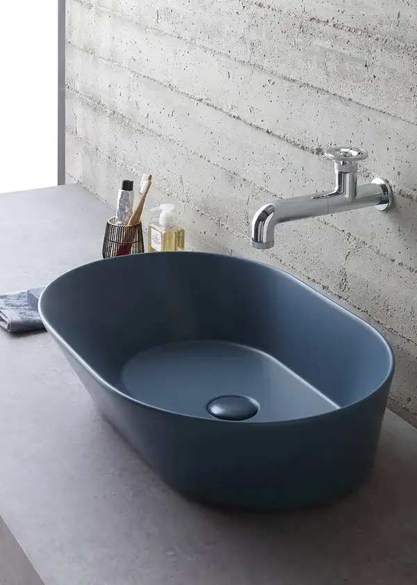 Раковина накладная на столешницу Simas Wave 60 х 42 см, navy matt (WA 02 navy matt) фото 3 Aquada.com.ua