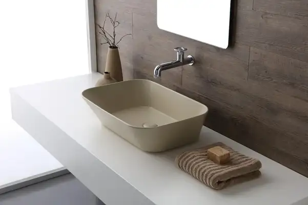 Раковина накладная на столешницу Simas Wave 42 х 60 см, sabbia matt (WA 04 sabbia matt) фото 2 Aquada.com.ua