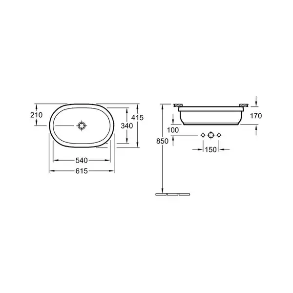 VILLEROY & BOCH Раковина под столешницу Villeroy&Boch Architectura 54х34 см (41766001) фото 2 Aquada.com.ua VILLEROY & BOCH Раковина под столешницу Villeroy&Boch Architectura 54х34 см (41766001) фото 2 Aquada.com.ua