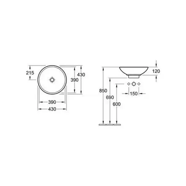Раковина накладная на столешницу Villeroy & Boch Loop & Friends d=43 см (без перелива) (514401R1) фото 3 Aquada.com.ua Раковина накладная на столешницу Villeroy & Boch Loop & Friends d=43 см (без перелива) (514401R1) фото 3 Aquada.com.ua