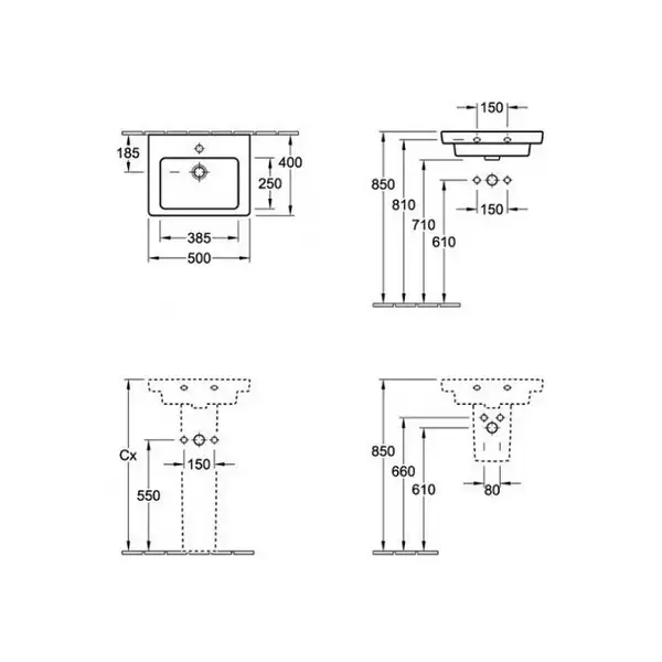 Раковина компактная Villeroy & Boch Subway 50х40 см (73155001) фото 2 Aquada.com.ua Раковина компактная Villeroy & Boch Subway 50х40 см (73155001) фото 2 Aquada.com.ua