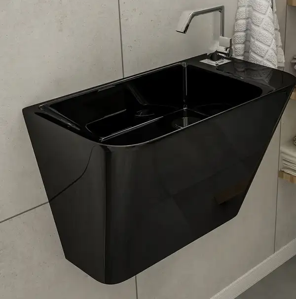 VOLLE TEO black умывальник 50*28*35см моноблок подвесной (13-88-601black) фото 3 Aquada.com.ua VOLLE TEO black умывальник 50*28*35см моноблок подвесной (13-88-601black) фото 3 Aquada.com.ua