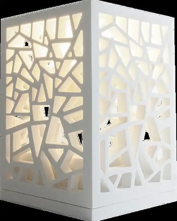 VOLLE Светильник декоративный ажурный 150*150*220мм каменный Solid surface (18-40-138) фото 1 Aquada.com.ua