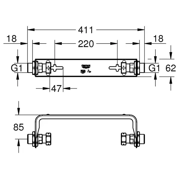 Набір для кріплення на стіну Grohe Sense Guard Accessories (22501000)