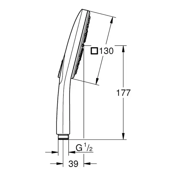 Ручний душ Grohe Rainshower SmartActive Cube 130, графіт матовий (26582AL0)