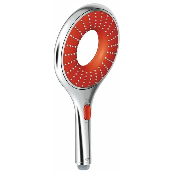 Лейка для душа Grohe Rainshower Icon (хром/красный), 2 вида струи (27443000) фото 1 Aquada.com.ua