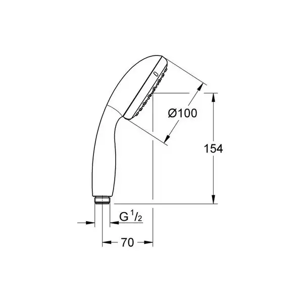 Лейка для душа Grohe New Tempesta (цвет - хром), 2 типа струи (27597000) фото 3 Aquada.com.ua