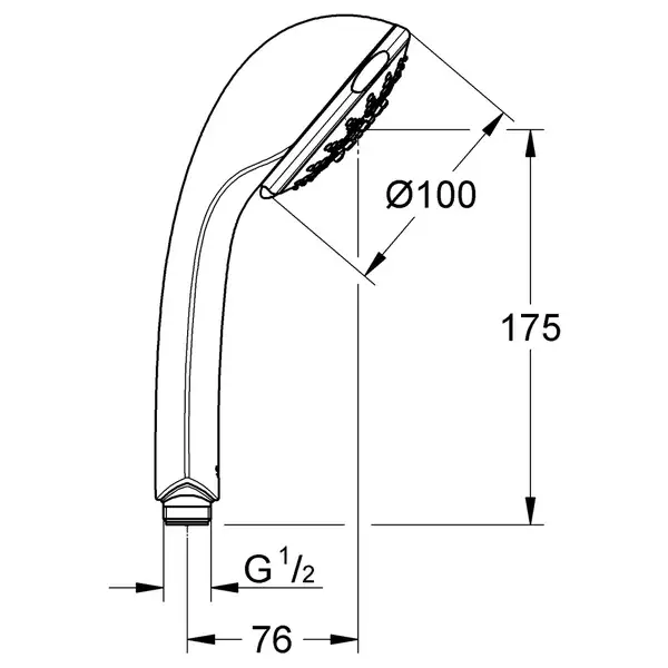 Лейка для душа Grohe Relexa (цвет - хром), 5 видов струи (28796000) фото 2 Aquada.com.ua