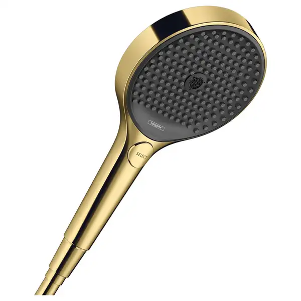Лейка для душа Hansgrohe Rainfinity (цвет - полированное золото/чёрный), 3 вида струи (26864990) фото 1 Aquada.com.ua Лейка для душа Hansgrohe Rainfinity (цвет - полированное золото/чёрный), 3 вида струи (26864990) фото 1 Aquada.com.ua