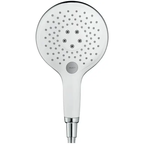 Лейка для душа Hansgrohe Raindance Select S 150 (цвет - хром/белый), 3 вида струи (28587400) фото 2 Aquada.com.ua
