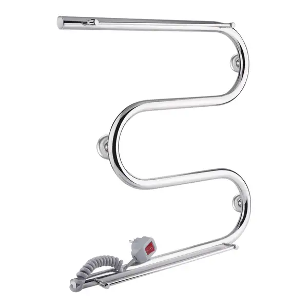 Сушарка рушників електрична Qtap Snake shelf (CRM) 500x500 LE з тримачем рушників (QTSNAKE500500SHLE) фото 1 Aquada.com.ua