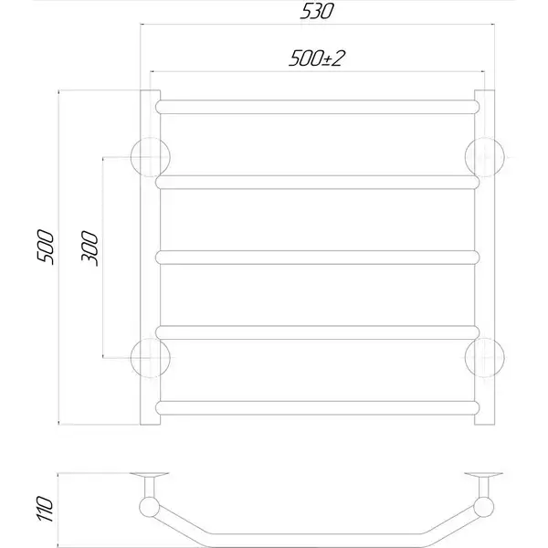 Сушарка рушників електрична Qtap Trapezium (CRM) P5 500х500 LE (QTTRPZP5500500LE) фото 2 Aquada.com.ua Сушарка рушників електрична Qtap Trapezium (CRM) P5 500х500 LE (QTTRPZP5500500LE) фото 2 Aquada.com.ua