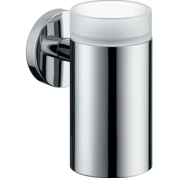 Стакан для зубных щёток с держателем Hansgrohe Logis (цвет - хром/стекло матовое) (40518000)